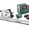 Metabo KT 18 LTX 66 BL 18V Li-ion Accu Invalcirkelzaag Set (2x 8.0Ah Accu) Incl. Geleiderail In MetaBox - 165 X 20mm - Koolborstelloos - 691172810